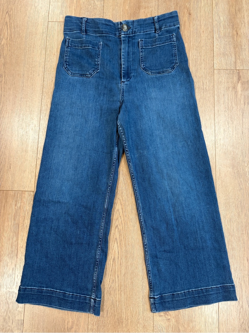 Pilcro The Skipper High Rise Wide Leg Crop Jeans Medium Wash Size 31